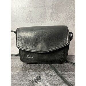 Fossil Envelope Crossbody Bag Black Leather Shoulder Handbag Purse Vintage